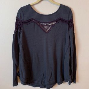 Blue/purple long sleeve Free People shirt